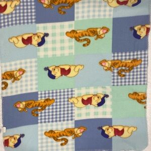 Disney Winnie The Pooh, Tigger Sleeping/Napping on Squares BABY Blanket fleece